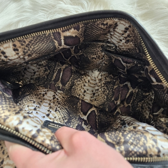 Aqua Madonna black leather and leopard print cowhide sachel - Picture 5 of 9